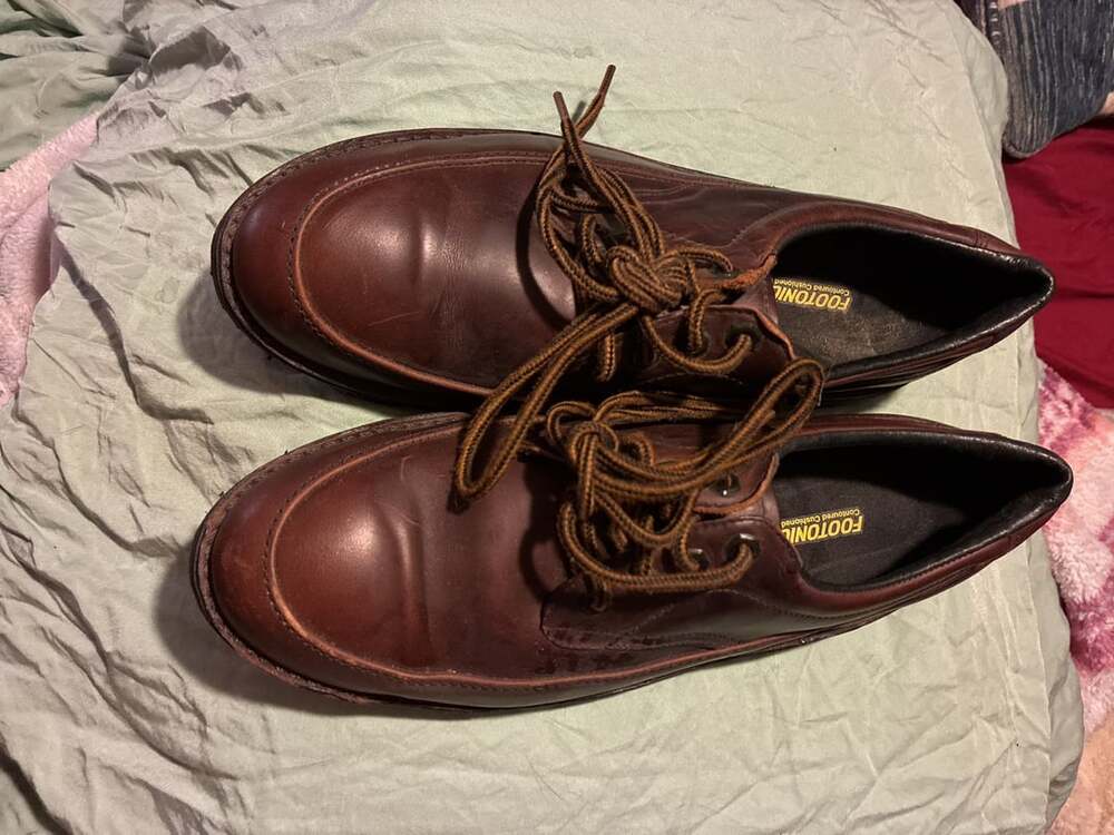Vintage Rockport RocSports Leather Moc Toe Oxford Shoes Burgundy Brown
